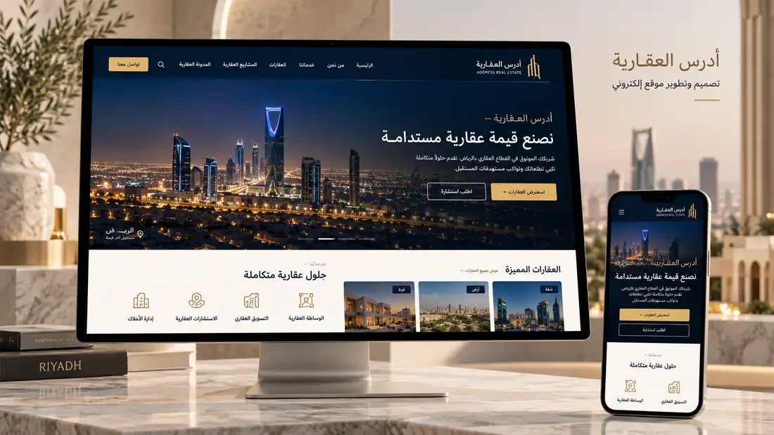 تصميم وتطوير الموقع الإلكتروني لشركة أدرس العقارية